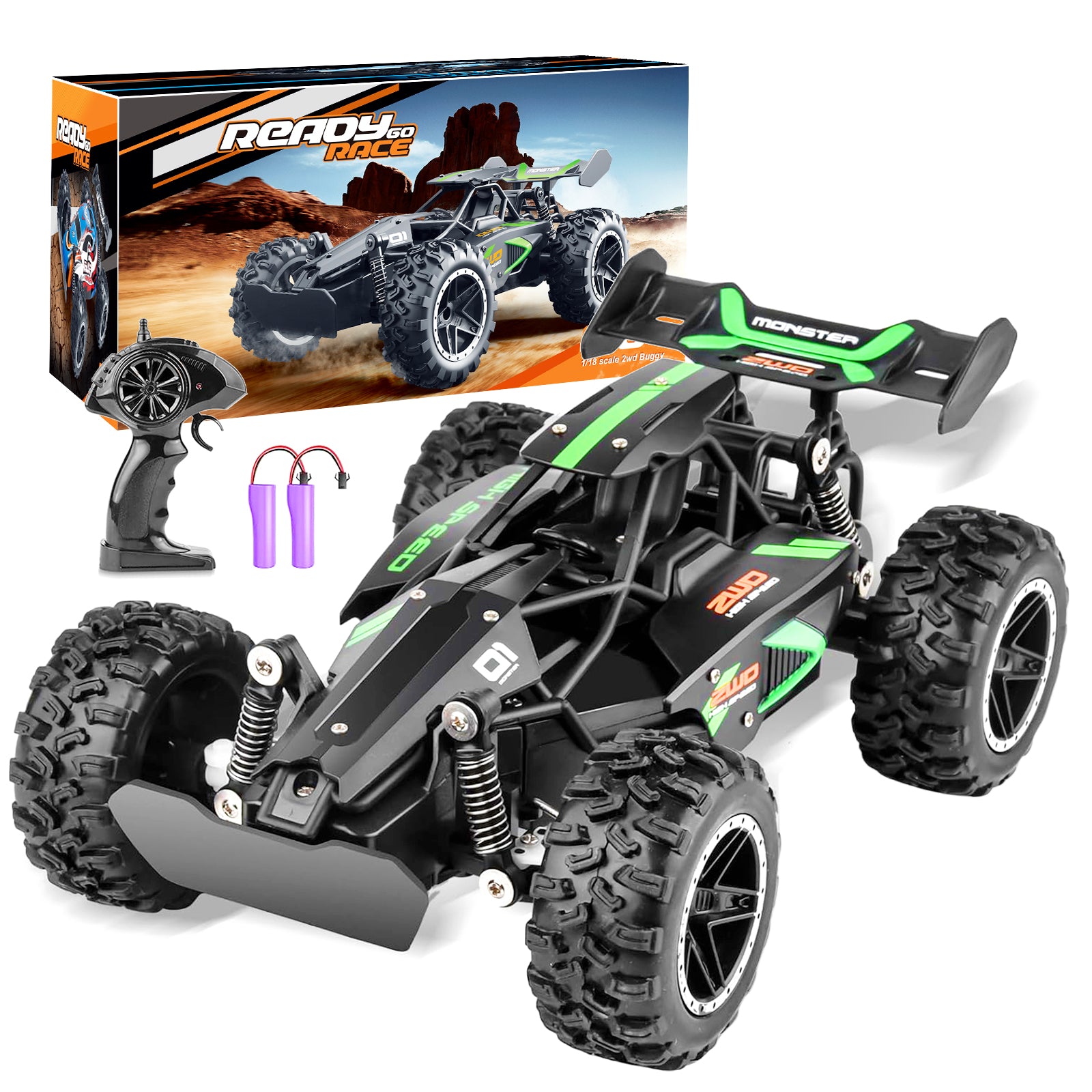 Yeahill Remote Control Car, 1:18 High Speed RC Cars, 20+ km/h Toy for Boys & Girls Gifts for Kids