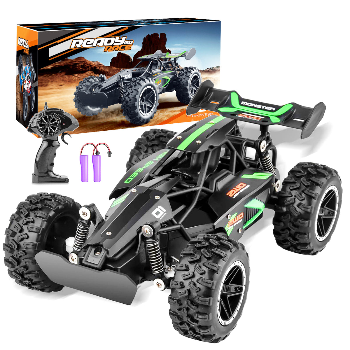 Yeahill Remote Control Car, 1:18 High Speed RC Cars, 20+ km/h Toy for Boys & Girls Gifts for Kids