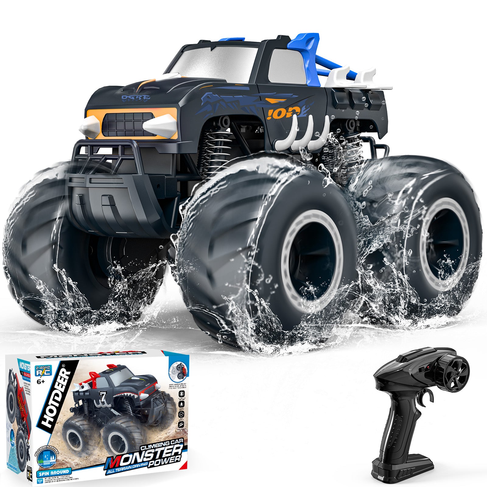 Yeahill 1:16 Remote Control Cars , Waterproof 4WD RC Monster Truck Toys Gifts for Kids Adults