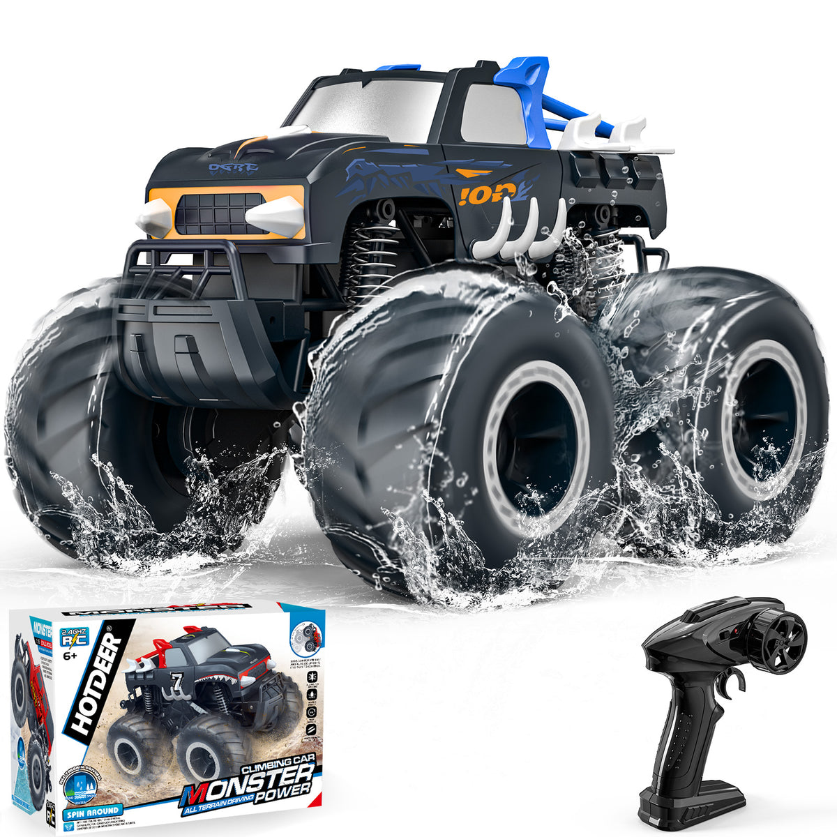 Yeahill 1:16 Remote Control Cars , Waterproof 4WD RC Monster Truck Toys Gifts for Kids Adults