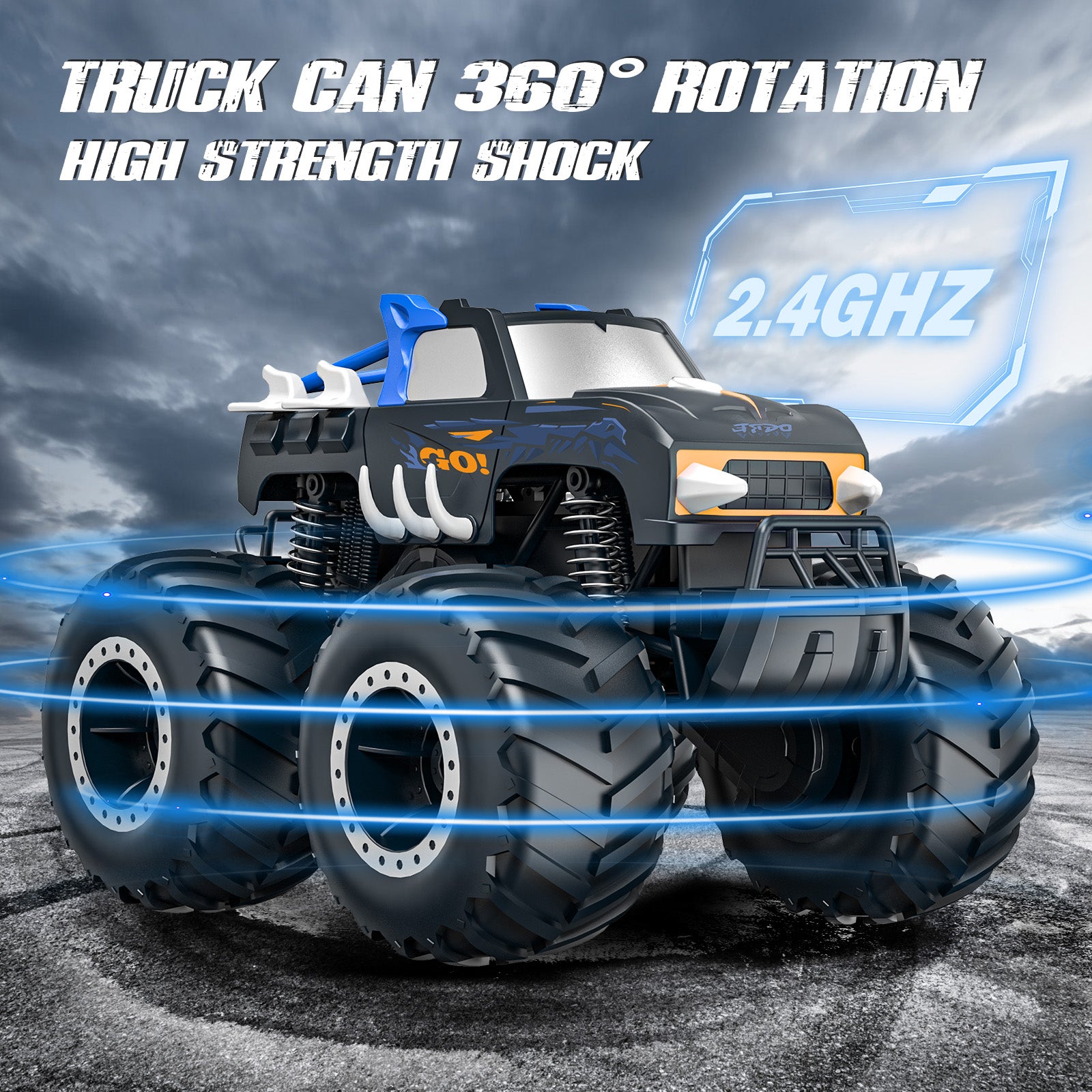 Yeahill 1:16 Remote Control Cars , Waterproof 4WD RC Monster Truck Toys Gifts for Kids Adults