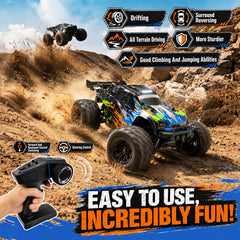 Yeahill 1:18 RC Car, 35 KM/H Remote Control Truck with 2 Batteries for 30 Min Playtime, Proportional Steering High Speed RC Cars for Adults and Kids
