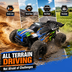 Yeahill 1:18 RC Car, 35 KM/H Remote Control Truck with 2 Batteries for 30 Min Playtime, Proportional Steering High Speed RC Cars for Adults and Kids