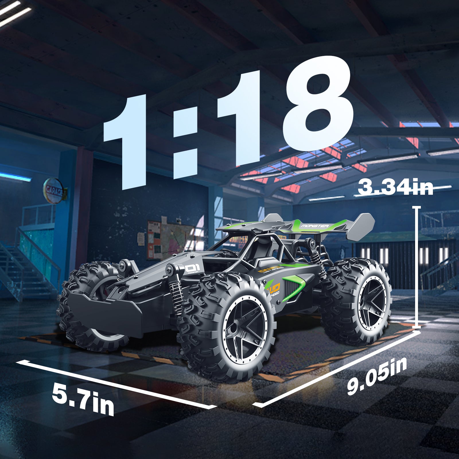 Yeahill Remote Control Car, 1:18 High Speed RC Cars, 20+ km/h Toy for Boys & Girls Gifts for Kids